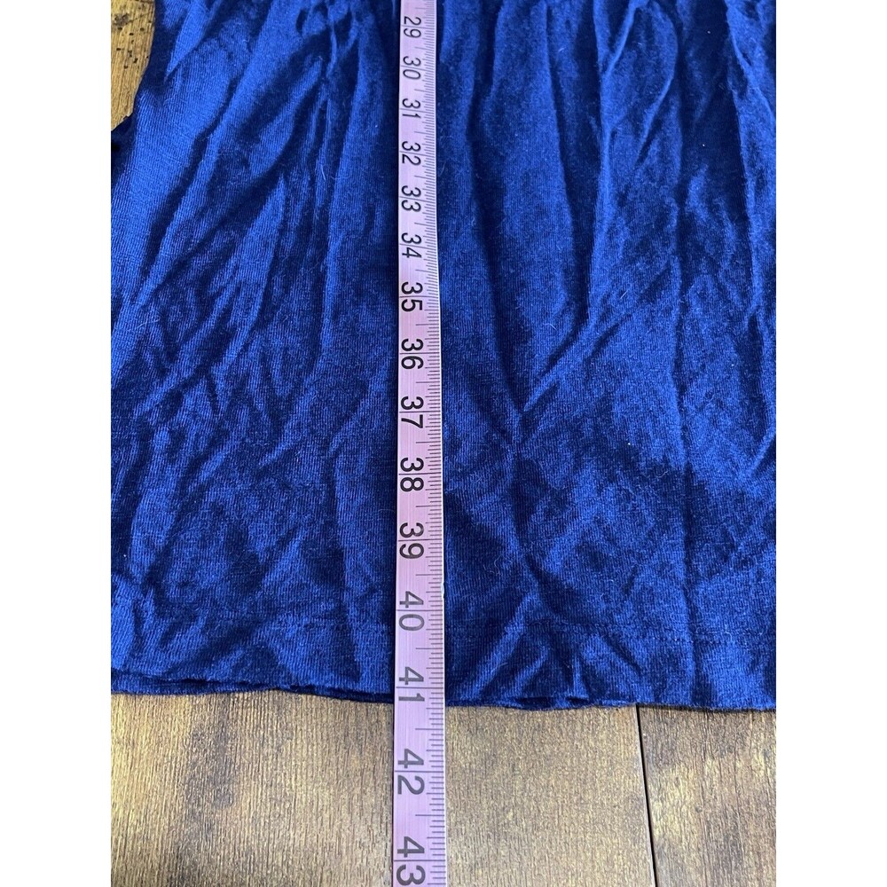 Jessica Simpson Dress Midi Small Short Sleeve Slit Blue Minimalist Coastal Boho - Picture 9 of 10